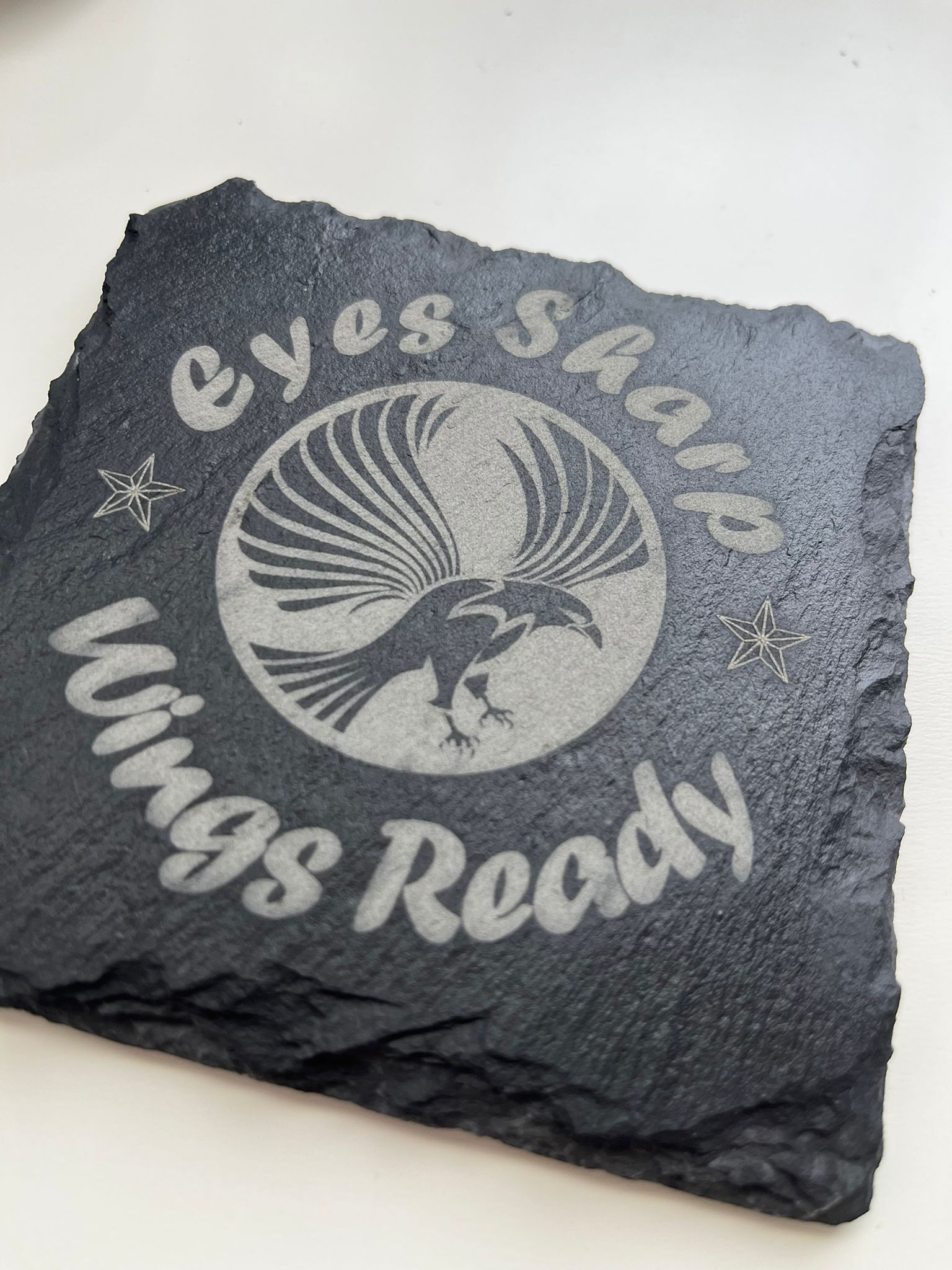 Dessous de verre ardoise gravée